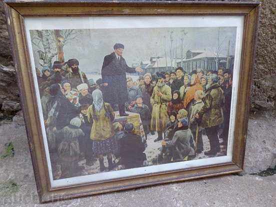 Sat photo framed, portrait, poster, propaganda, Lenin