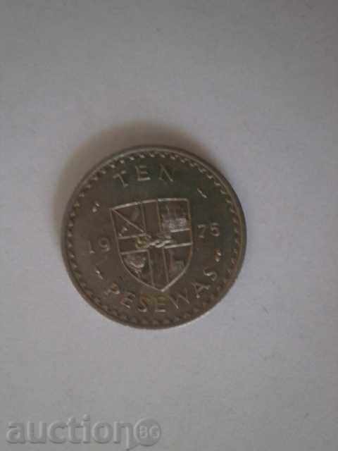 Ghana, 10 pseva, 1975, 10D with price 2.70 BGN | € 1.38 Ghana, 10 pseva, 1975, 10D with price 2.70 BGN | € 1.38