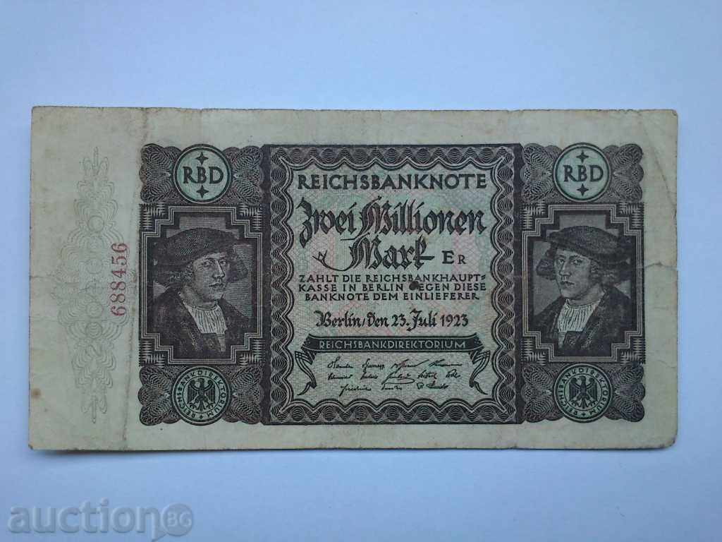 2 εκατομμύρια σημάδια της Γερμανίας από το 1923.
