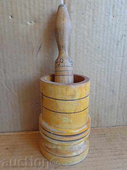 Old wooden mortar with hammer, mortar, wooden - 6 Old wooden mortar with hammer, mortar, wooden - 6