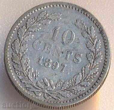 Холандия 5 цента 1897 година, сребърна