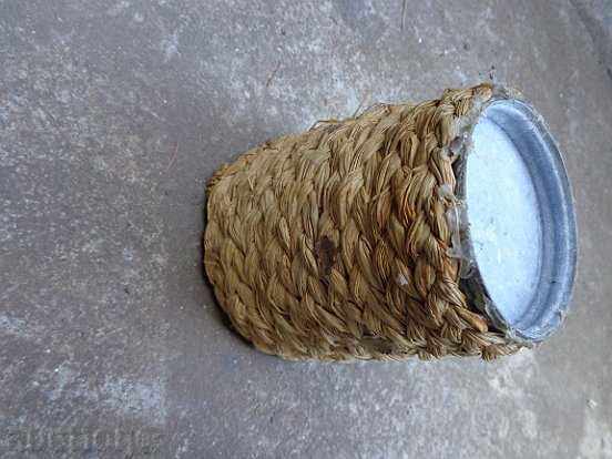 Small vase braid with rattan, a camouflage - 5 Small vase braid with rattan, a camouflage - 5