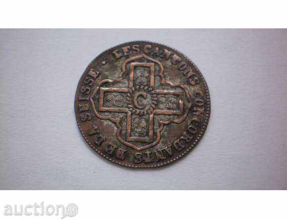 Switzerland 1 Бацц 1829г. Very Rare Coin