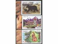 Чисти марки Диви животни Мечка Тигър Лисица 2013 Таджикистан