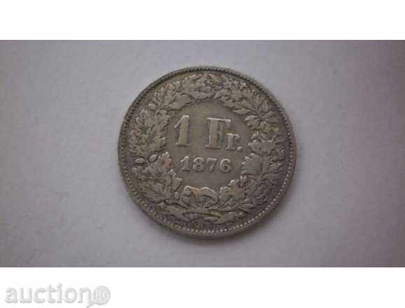 Switzerland Confederation 1 Frank 1876 Rare Coin with price 39.00 BGN | € 19.94 Switzerland Confederation 1 Frank 1876 Rare Coin with price 39.00 BGN | € 19.94