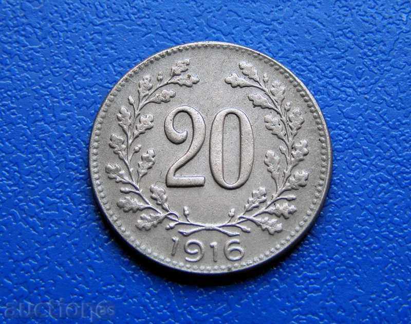 Austria - 20 Heller - 1916