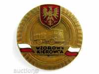 MODEL DRIVER-AWARD BADGE-POLISH-BRONZE-ENAMEL-Rarity