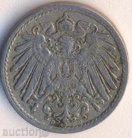 Германия 5 пфенига 1908d с цена € 1.60 | 3.13 лв.