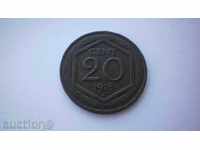 Italy 20 Centessimi 1918 Rare Coin