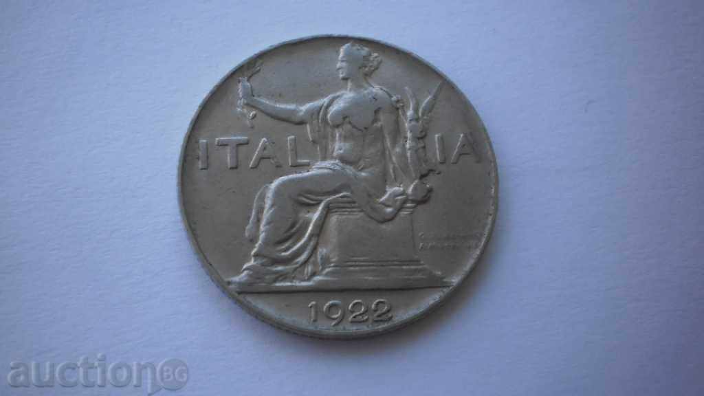 Italy 1 Pound 1922 Rare Coin