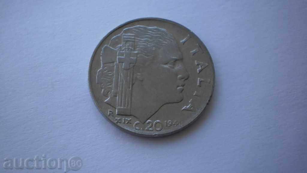 Italia Kurioz 20 Chentesimi 1941 UNC monede rare
