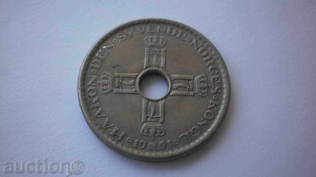 Norway 1 Crown 1951 Rare Coin