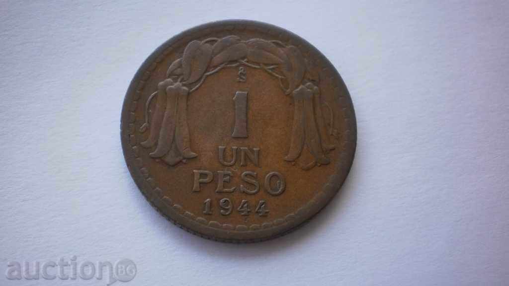 Chile 1 Peso 1944 Rare monede