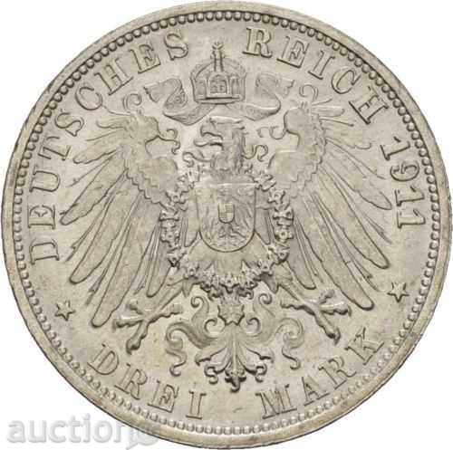 3 MARKS 1911 Württemberg-JUBILEE-EXCLUSIVE QUALITY