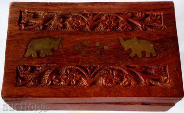 Wooden box wood carving inlays