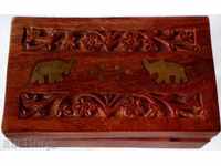 Wooden box wood carving inlays
