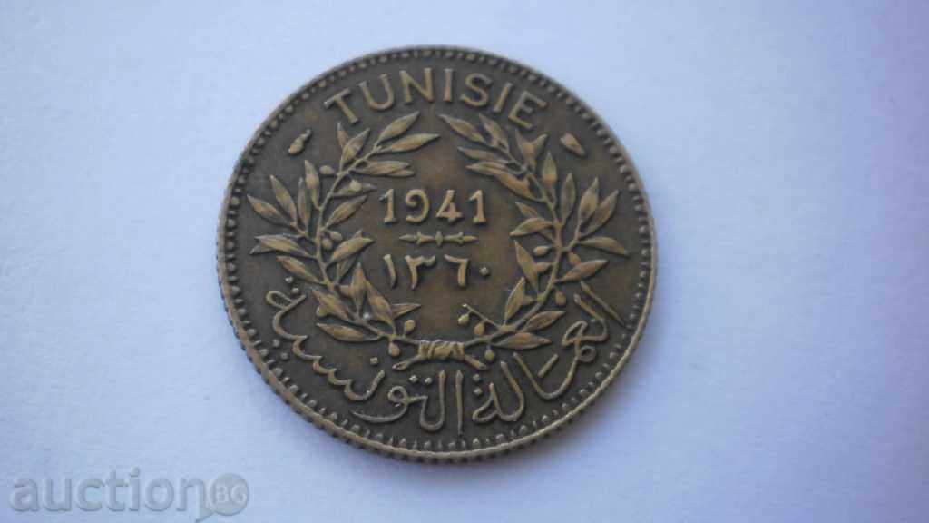Тунис 1 Франк 1941 Рядка Монета с цена € 2.56 | 5.01 лв.