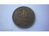 Тунис 1 Франк 1941 Рядка Монета
