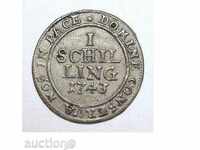 1 SHILING 1743 ZURICH SWITZERLAND