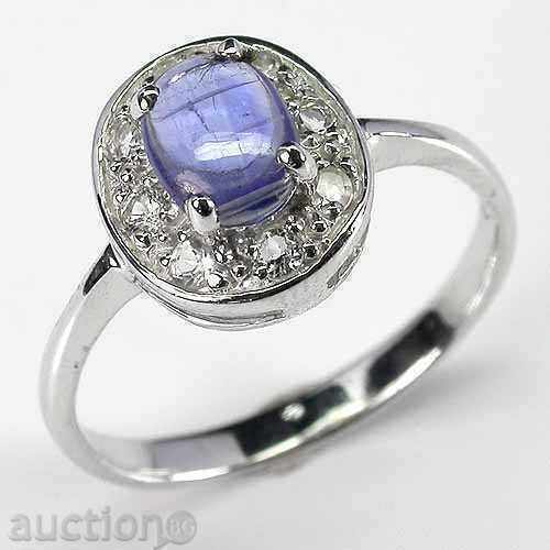 ΑΣΗΜΕΝΙΟ ΔΑΧΤΥΛΙΔΙ ΜΕ ΦΥΣΙΚΟ ΚΥΑΝΙΤΗ ΚΑΙ ΛΕΥΚΑ ΤΟΠΑΖ με τιμή 247.00 BGN | € 126.29