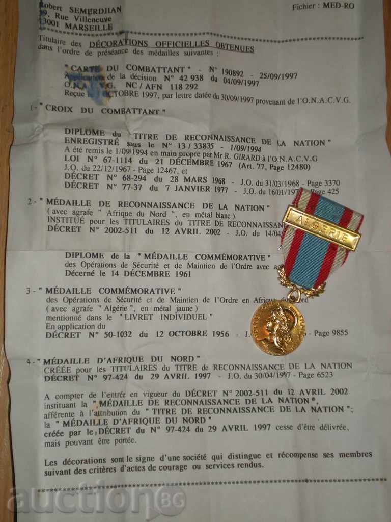 I'm selling a medal "To participate in the war in North Africa - 6 I'm selling a medal "To participate in the war in North Africa - 6