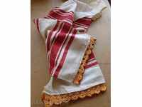 Ръчно тъкана кърпа с дантела, пешкир, кенар