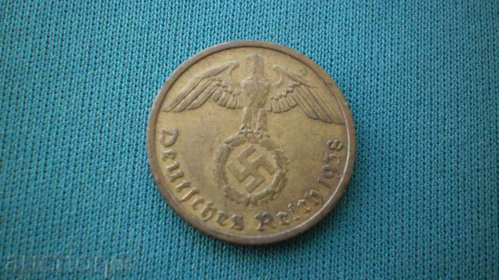 Germany 10 PFENIGA 1938D - RARE