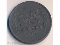 Холандия 25 цента 1942 година, цинк