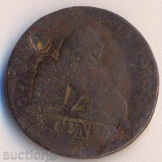 Belgium 2 cent 1870 year