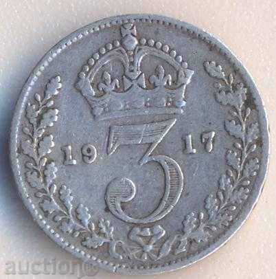 Ηνωμένο Βασίλειο 3 πένες 1917 ασημί