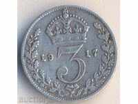 Great Britain 3 pence 1917, silver