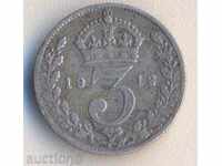 Ηνωμένο Βασίλειο 3 πένες 1912 ασημί
