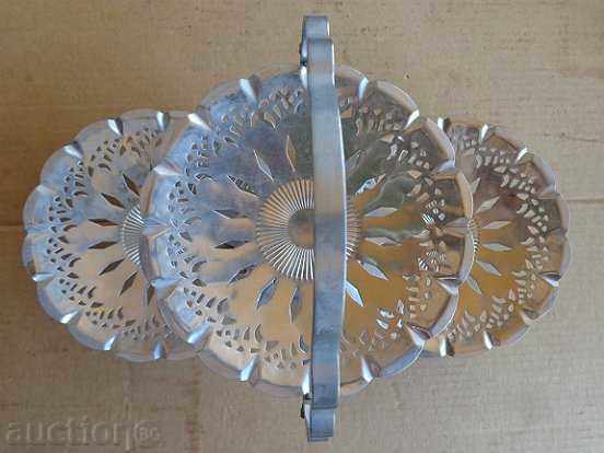 Folding salt fruit bowl, household pot, chrome tray with price 43.00 BGN | € 21.99 Folding salt fruit bowl, household pot, chrome tray with price 43.00 BGN | € 21.99