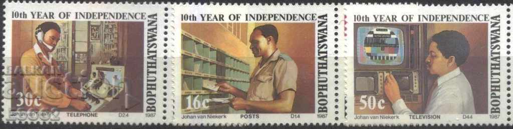 Чисти марки 10 години Независимост 1987 от Бофутацуана ЮАР