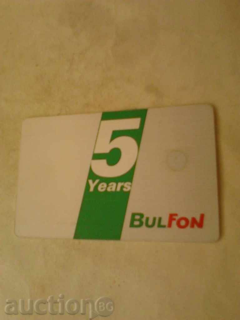 Phonecard Bulfon 5 Years Bulfon