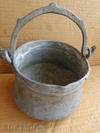 Old copper cauldron, copper, cauldron, forged vessel - 7