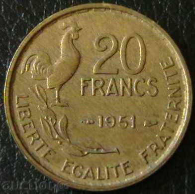 20 franci 1951, Franța