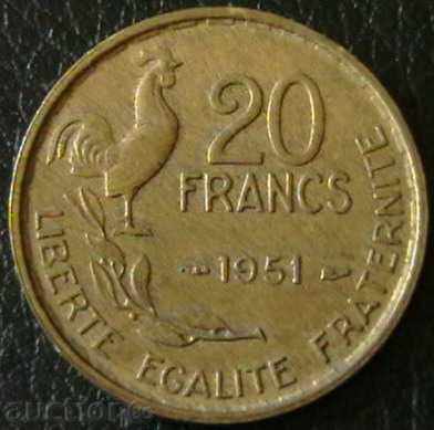 20 φράγκα το 1951, η Γαλλία