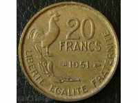 20 φράγκα το 1951, η Γαλλία