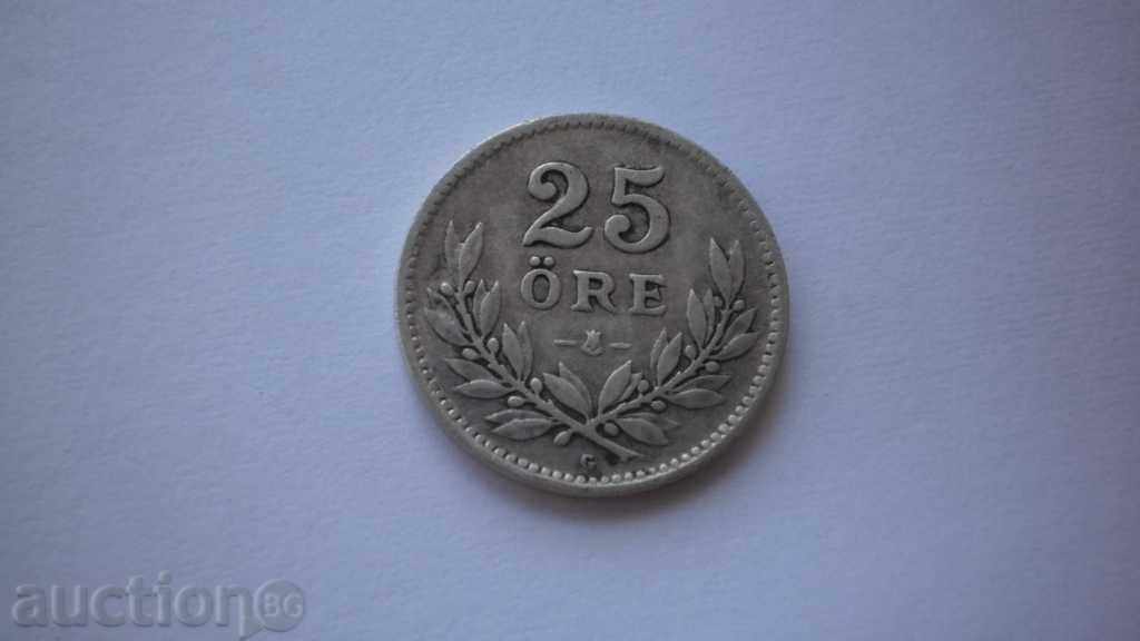 Sweden Silver 25 Yore 1937 Rare Coin