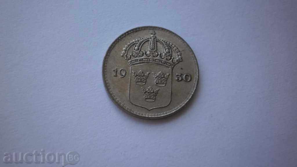 Швеция Сребро 10 Йоре 1930 Рядка Монета