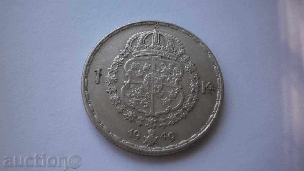 Suedia 1 Krona 1949 monede de argint Rare cu preț € 8.18 | 16.00 BGN