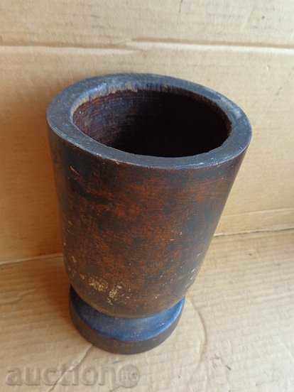 Old wood chiller, mortar, wooden, kettle, cork