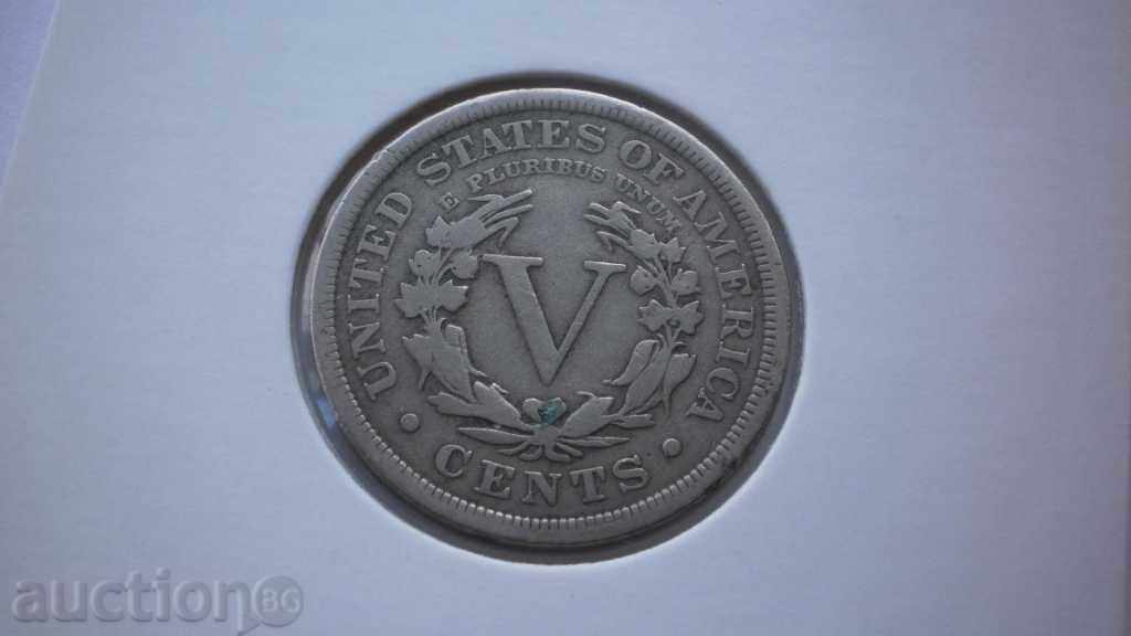 САЩ 5 Цента1906 Рядка Монета