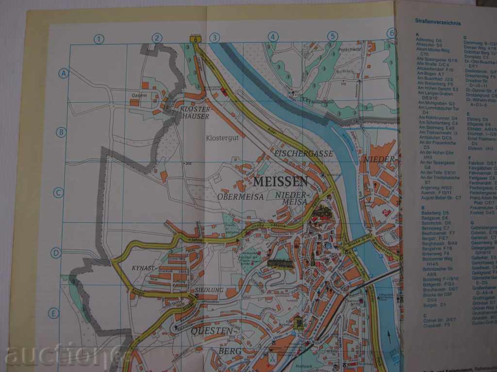GDR. Tourist map. Meissen with price 4.90 BGN | € 2.51 GDR. Tourist map. Meissen with price 4.90 BGN | € 2.51