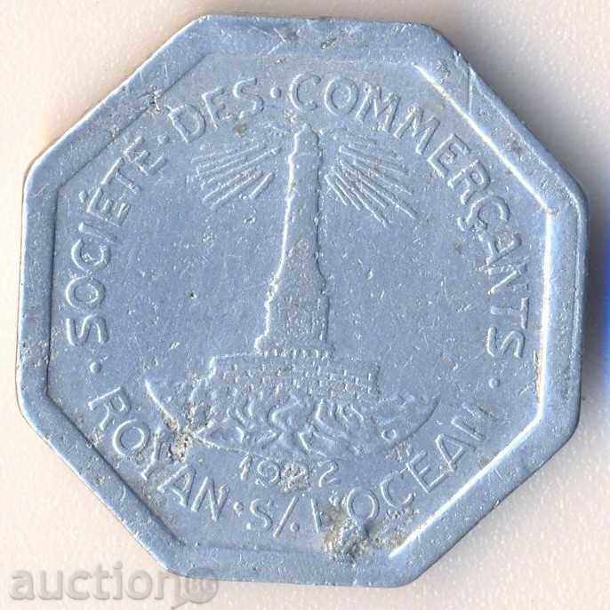 Γαλλία κουπόνι 25 centimes 1922, από αλουμίνιο