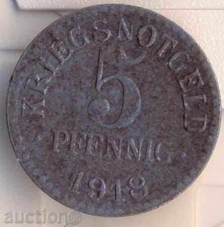 Γερμανία Brunswick, Δουκάτου 5 εκατοστά του μάρκου 1918 σίδηρο με τιμή 10.00 BGN | € 5.11 Γερμανία Brunswick, Δουκάτου 5 εκατοστά του μάρκου 1918 σίδηρο με τιμή 10.00 BGN | € 5.11