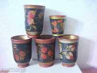 Old wooden cups - 5 pcs.