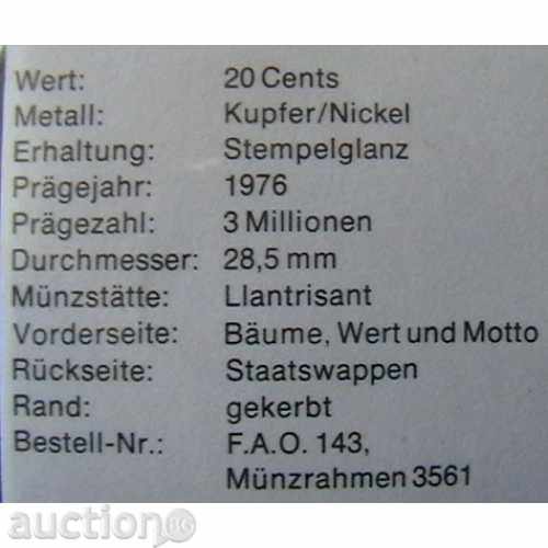 Auction 20 cents 1976 FAO, Jamaica Auction 20 cents 1976 FAO, Jamaica
