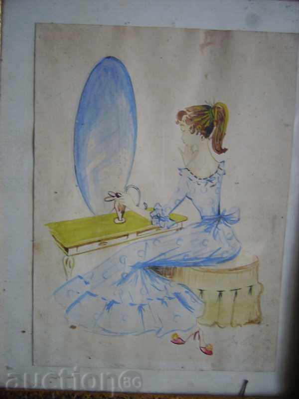 I sell old watercolor with price 30.00 BGN | € 15.34 I sell old watercolor with price 30.00 BGN | € 15.34